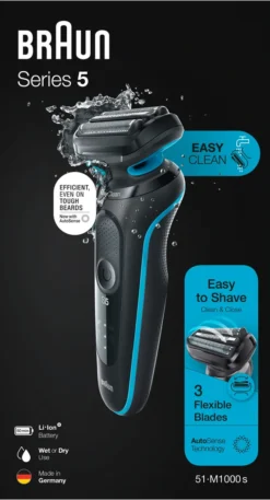 Braun Elektrischer Rasierer - Series 5 - 51-M1000s - Schwarz & Blau 14 Braun Elektrischer Rasierer - Series 5 - 51-M1000s - Schwarz & Blau -Körperpflege Store e831eabfa1828408e6c6101532e41829