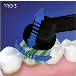 Oral-B Pro 3 80332162, Erwachsener, Rotierende-vibrierende Zahnbürste, Tägliche Pflege, Sensibel, Für Weiße Zähne, Schwarz, Blau, 2 Min, Rund -Körperpflege Store eec19edfe010eb6d65fdd274abbc0df8