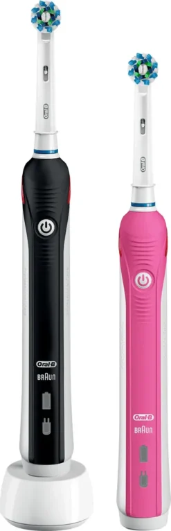 Oral-B PRO 2 2950N Doppelpack Elektrische Zahnbürste/Electric Toothbrush Mit Visueller Andruckkontrolle Für Extra Zahnfleischschutz, 2 Modi Inkl. Sensitiv, Timer, 2 Aufsteckbürsten, Schwarz & Pink -Körperpflege Store f1c9036441426bc5e7c627d1237486c4