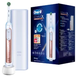 Braun Oral B Genius X ROSE GOLD Bluetooth + Travel CASE Rotierende ZahnbÃ1/4rste, Timer, Ladestandsanzeige