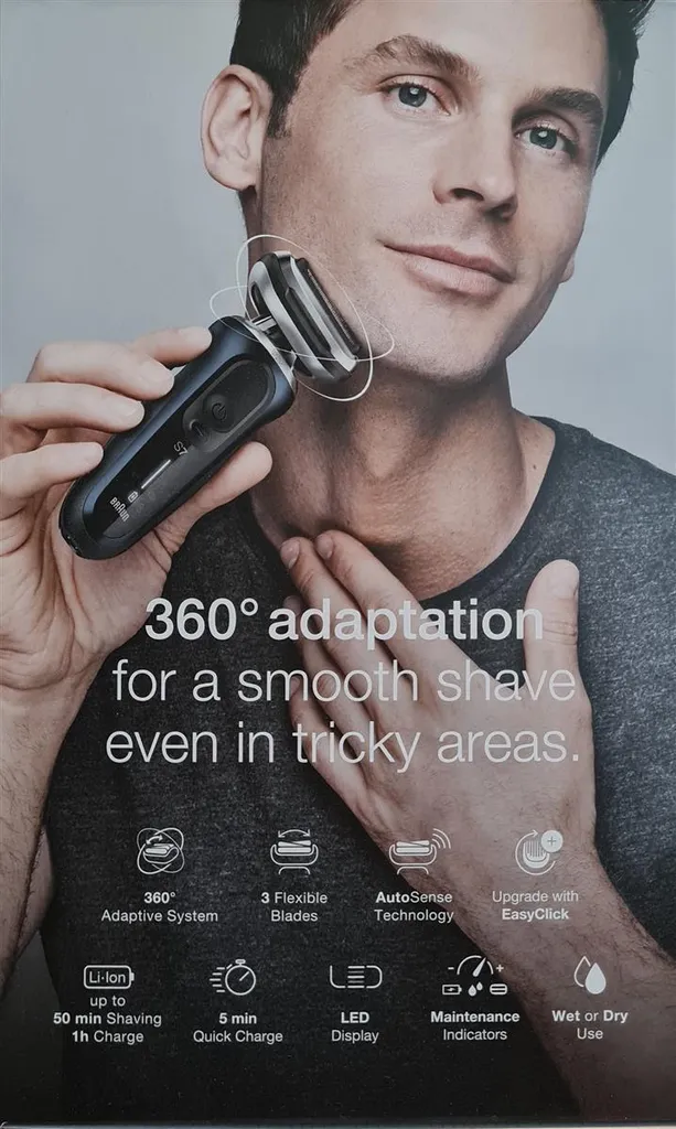 Braun Series 7 70-B7850cc Rasierer Herren, Elektrorasierer Mit 360° Anpassung, Barttrimmer, 3-Tage-Bart-Trimmer, Reinigungsstation, AutoSense, Wet&Dry, 50 Min. Laufzeit, EasyClick Funktion, Blau 7 Braun Series 7 70-B7850cc Rasierer Herren, Elektrorasierer Mit 360° Anpassung, Barttrimmer, 3-Tage-Bart-Trimmer, Reinigungsstation, AutoSense, Wet&Dry, 50 Min. Laufzeit, EasyClick Funktion, Blau – Bild 5